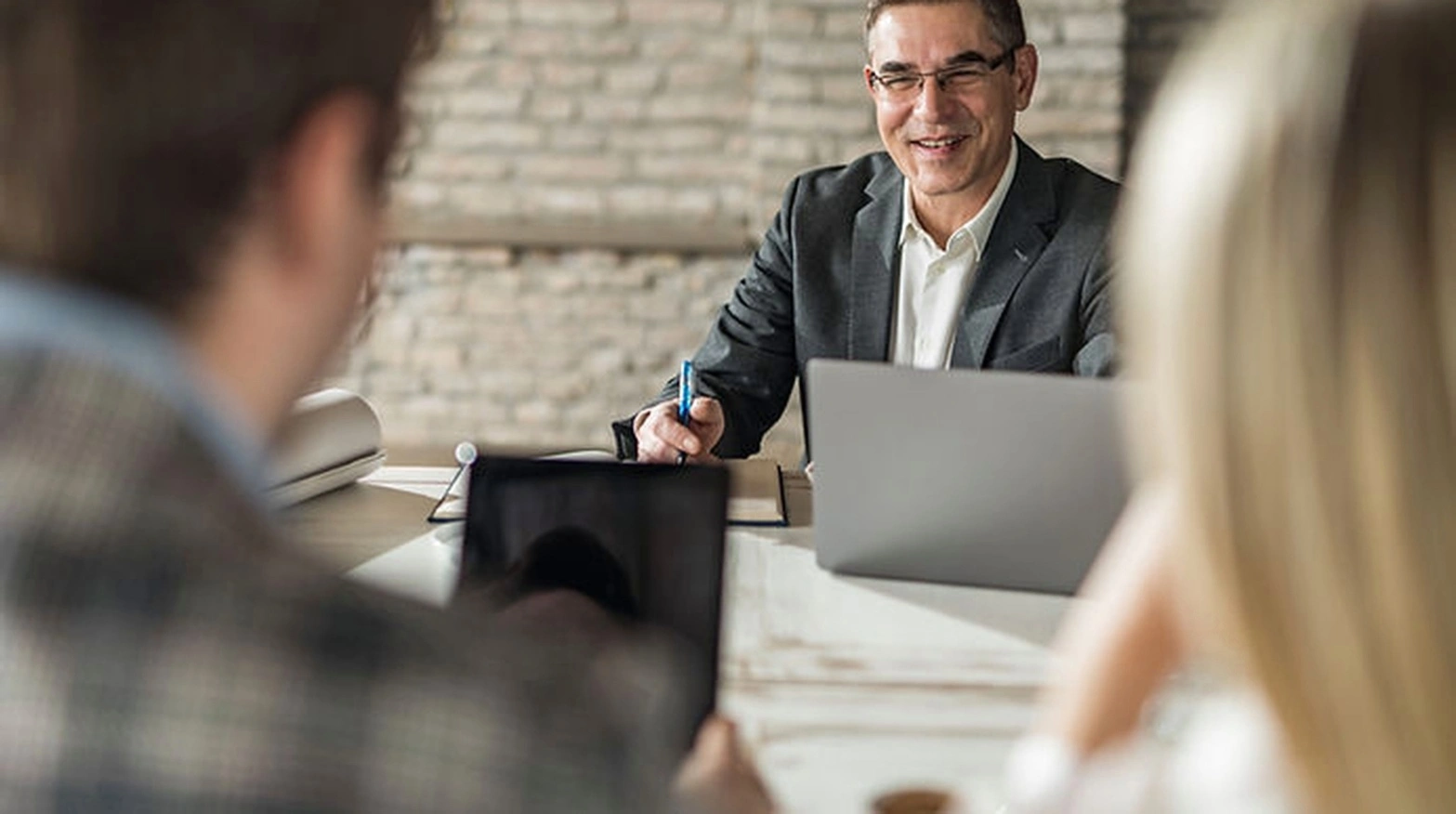 Business efficiency consulting session in modern office